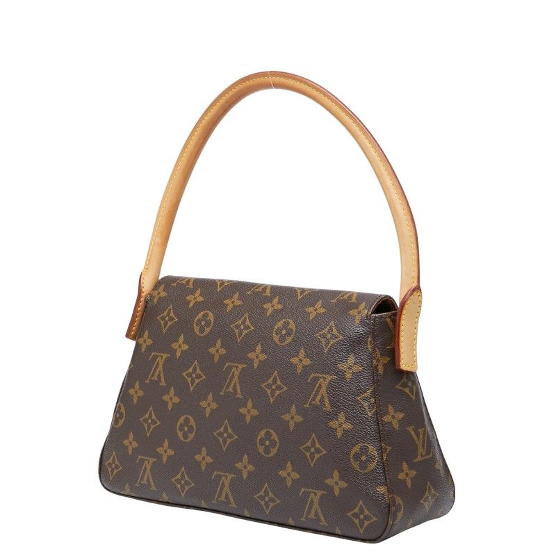 Louis Vuitton Monogram Mini Looping Shoulder Bag Handbag M51147 Brown PVC