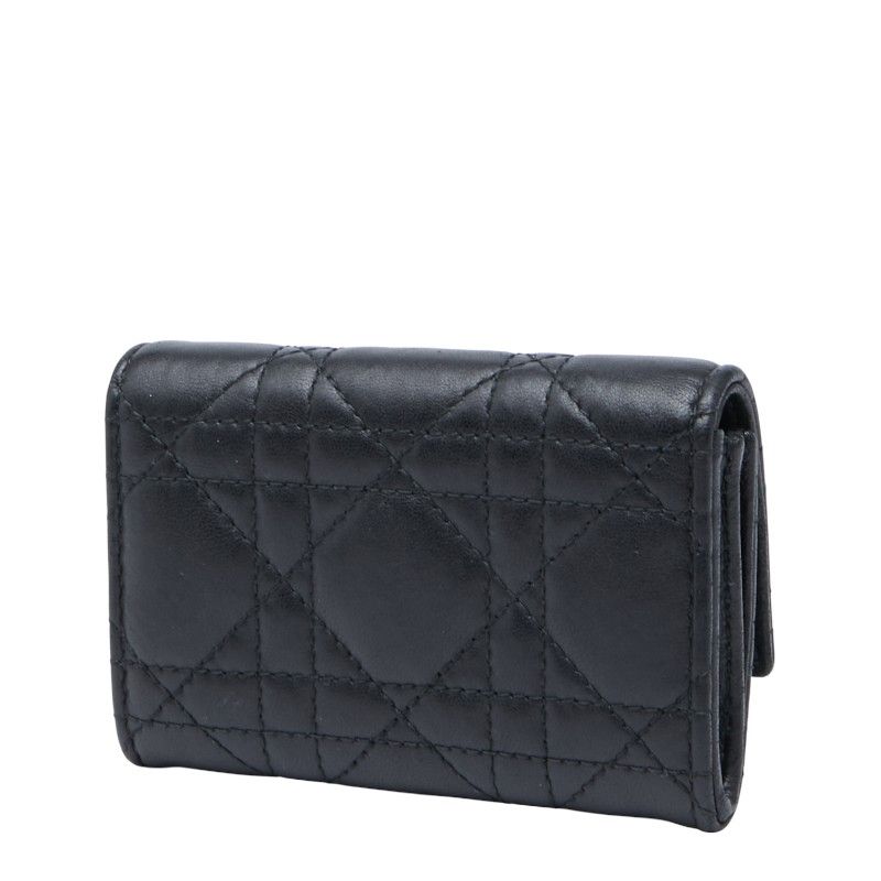 Dior Cannage Jolie Grisine S3102unjb Black Lambskin Women's Dior