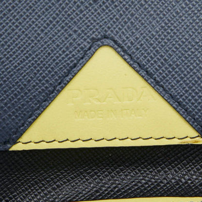 Prada Triangle Logo Plate Saffiano Black Leather Women Prada