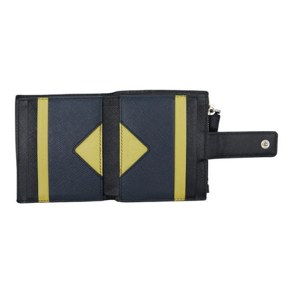 Prada Triangle Logo Plate Saffiano Black Leather Women Prada