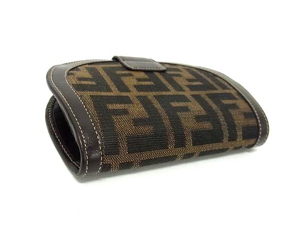 Fendi Zucca Pattern Canvas And Leather Bifold Wallet Coin Purse