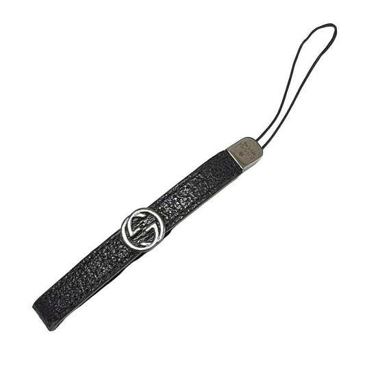 Gucci Cell Phone Strap - Black And Silver Interlocking G Leather