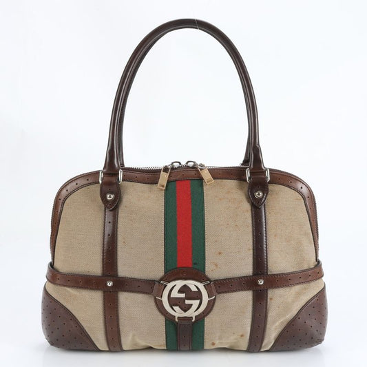 Gucci Sherry Line Interlocking G 114887 Leather Tote Bag Shoulder A4 Ladies ECM