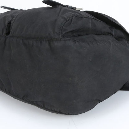 Prada Tessuto Nylon Triangle Logo Leather Shoulder Bag Crossbody Messenger