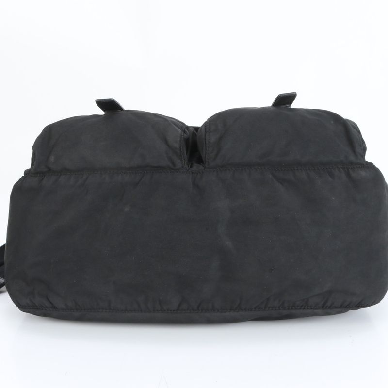 Prada Tessuto Nylon Triangle Logo Leather Shoulder Bag Crossbody Messenger