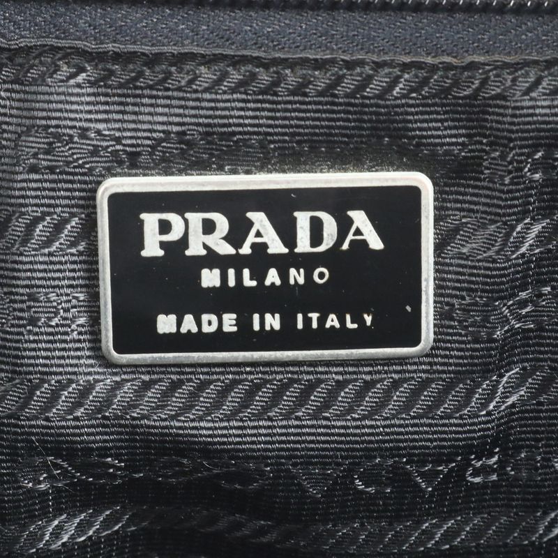 Prada Tessuto Nylon Triangle Logo Leather Shoulder Bag Crossbody Messenger