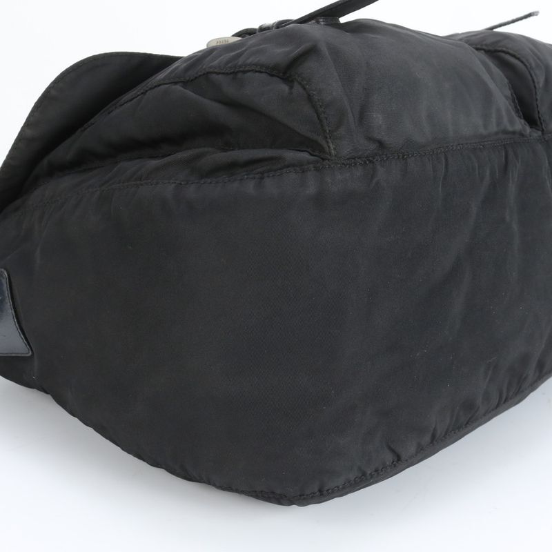 Prada Tessuto Nylon Triangle Logo Leather Shoulder Bag Crossbody Messenger