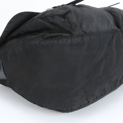 Prada Tessuto Nylon Triangle Logo Leather Shoulder Bag Crossbody Messenger