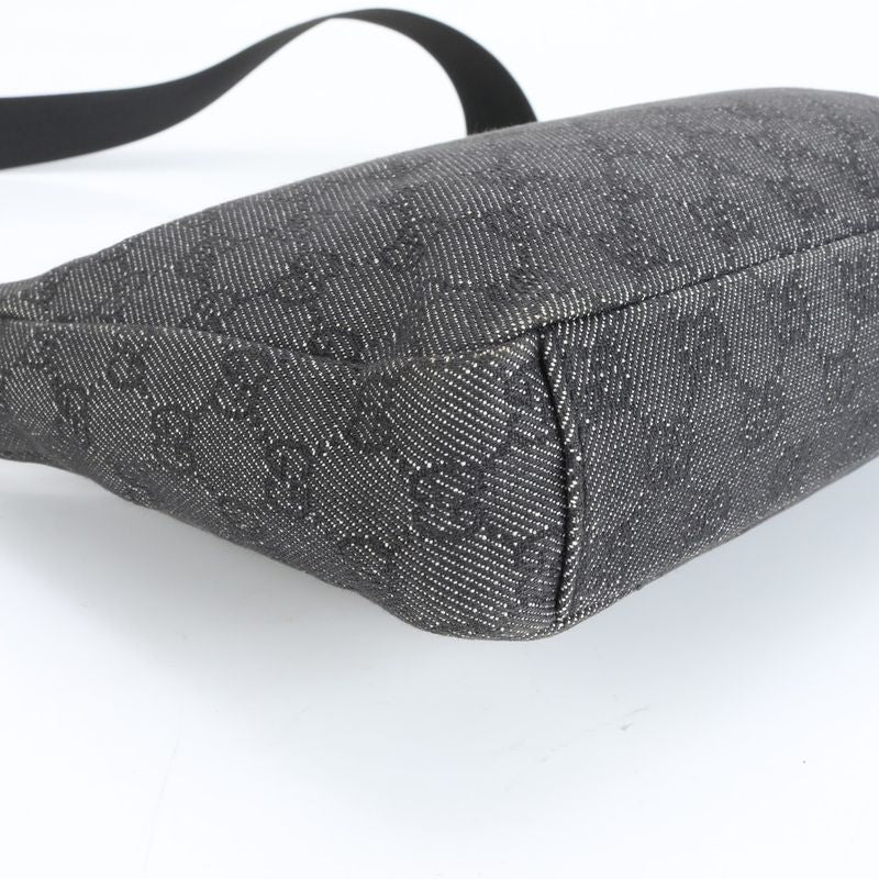 Gucci GG Canvas 35098 Leather Shoulder Bag Crossbody Messenger Commuter Tote