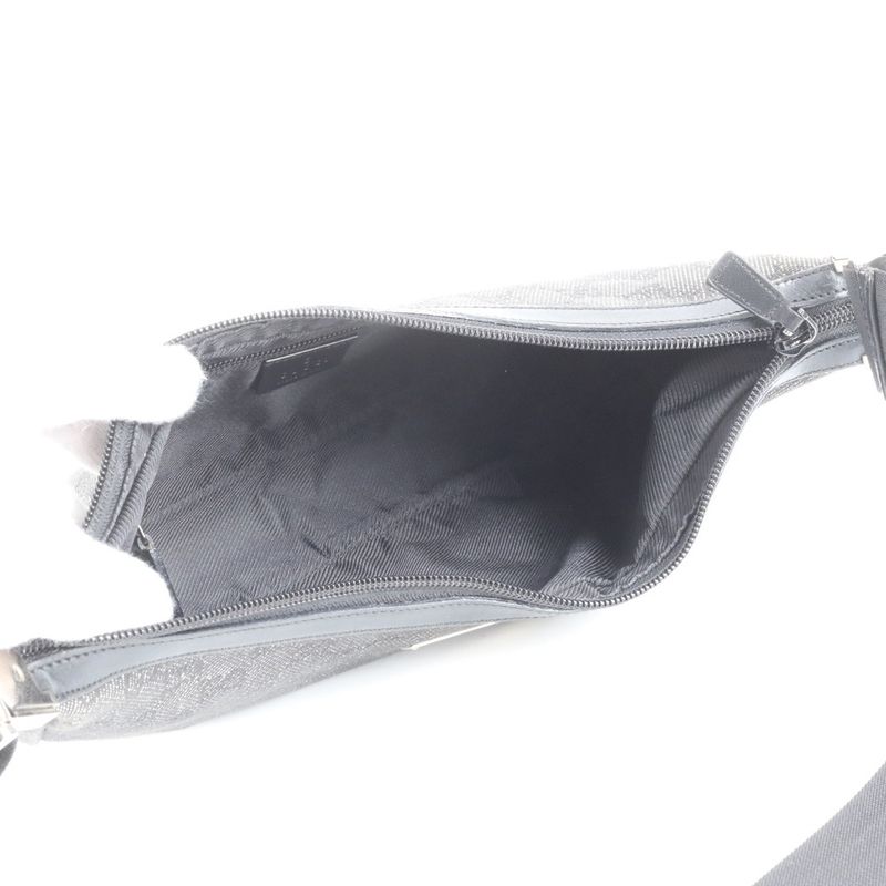 Gucci GG Canvas 35098 Leather Shoulder Bag Crossbody Messenger Commuter Tote