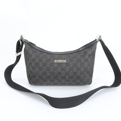 Gucci GG Canvas 35098 Leather Shoulder Bag Crossbody Messenger Commuter Tote