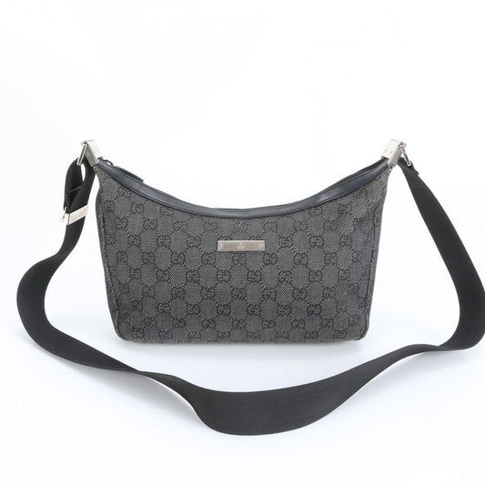 Gucci GG Canvas 35098 Leather Shoulder Bag Crossbody Messenger Commuter Tote