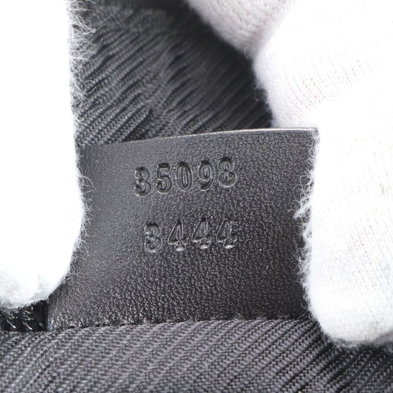 Gucci GG Canvas 35098 Leather Shoulder Bag Crossbody Messenger Commuter Tote