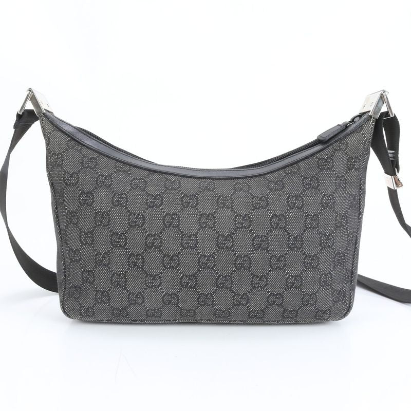 Gucci GG Canvas 35098 Leather Shoulder Bag Crossbody Messenger Commuter Tote