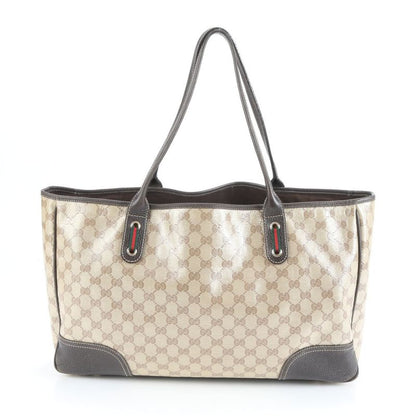 Gucci GG Crystal Sherry Line 293589 Leather Tote Bag Shoulder Brown A4 Ladies