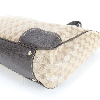 Gucci GG Crystal Sherry Line 293589 Leather Tote Bag Shoulder Brown A4 Ladies