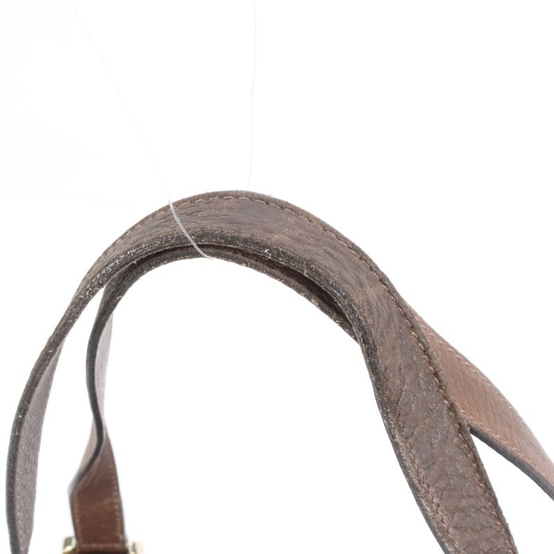 Gucci GG Canvas 130736 Leather Tote Bag Shoulder Hand Brown Women's ECM Cx45-1