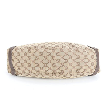 Gucci GG Canvas 130736 Leather Tote Bag Shoulder Hand Brown Women's ECM Cx45-1