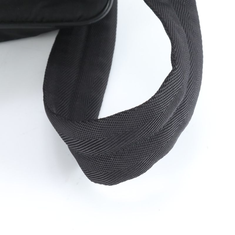 Prada Tessuto Nylon Leather Shoulder Bag Crossbody Messenger Commuter Black A4