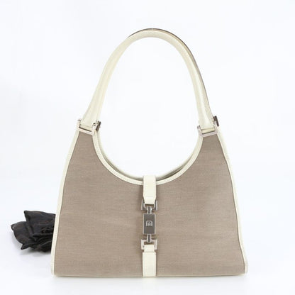 Gucci Jackie 002-1067 Leather Canvas Shoulder Bag Shoulder Tote Hand Women's
