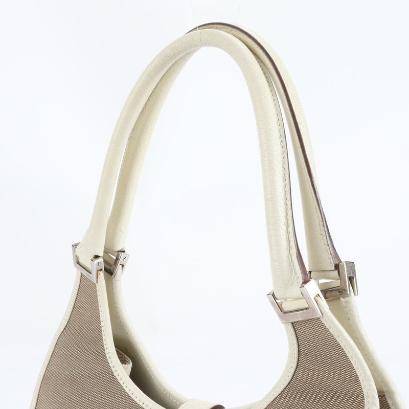 Gucci Jackie 002-1067 Leather Canvas Shoulder Bag Shoulder Tote Hand Women's