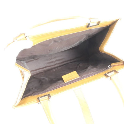 Gucci GG Canvas Jackie 002-1065 Leather Handbag Tote Brown Women's ECM Cx40-8