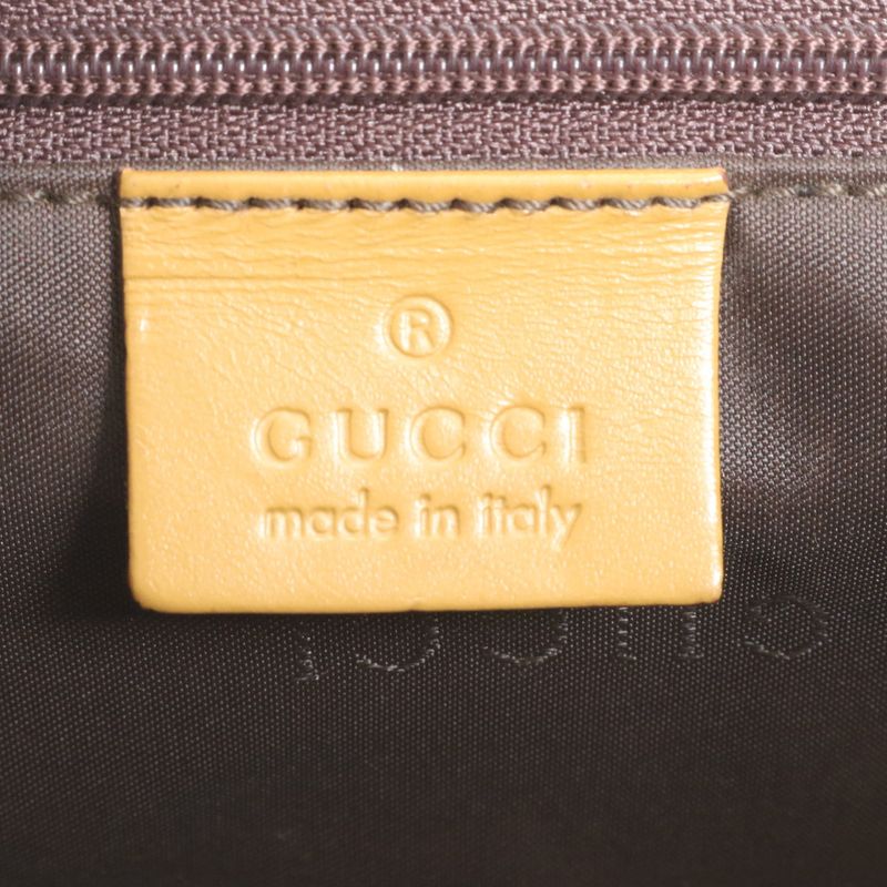 Gucci GG Canvas Jackie 002-1065 Leather Handbag Tote Brown Women's ECM Cx40-8