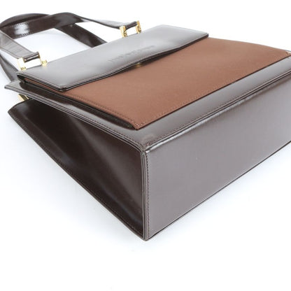 Vintage Yves Saint Laurent YSL Leather Nylon Handbag Tote Brown Women's ECM