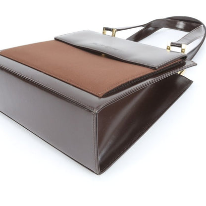 Vintage Yves Saint Laurent YSL Leather Nylon Handbag Tote Brown Women's ECM