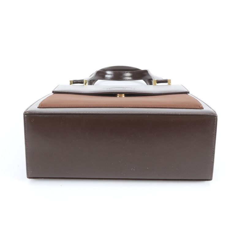 Vintage Yves Saint Laurent YSL Leather Nylon Handbag Tote Brown Women's ECM