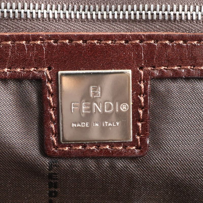 Fendi Zucca 16329 Leather Canvas Tote Bag Shoulder Commuter Brown A4 Men Ladies