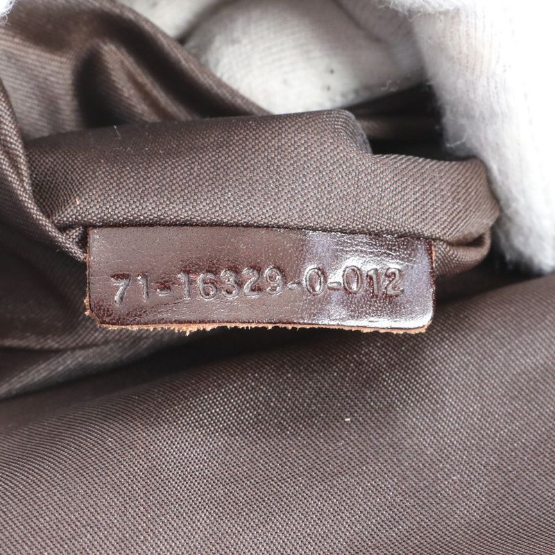 Fendi Zucca 16329 Leather Canvas Tote Bag Shoulder Commuter Brown A4 Men Ladies