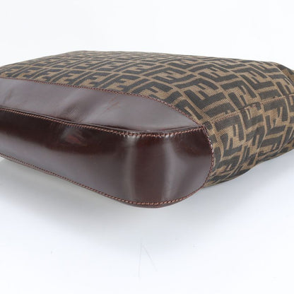 Fendi Zucca 16329 Leather Canvas Tote Bag Shoulder Commuter Brown A4 Men Ladies