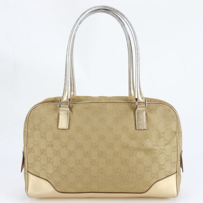 Gucci GG Bow Ring Bag 002-1115 Leather Canvas Handbag Tote Women's ECM Cx43-9