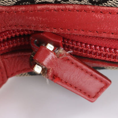 Gucci GG Canvas 001-4205 Leather Shoulder Bag Shoulder Red Brown Hand Women's