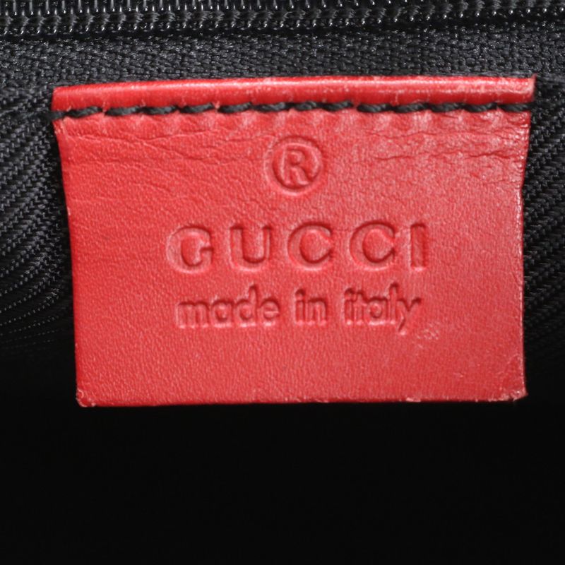 Gucci GG Canvas 001-4205 Leather Shoulder Bag Shoulder Red Brown Hand Women's