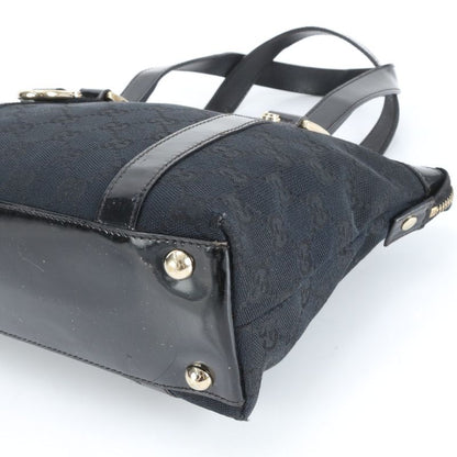 Gucci GG Canvas Abby 141471 Leather Shoulder Bag Shoulder Tote Hand Black