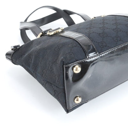 Gucci GG Canvas Abby 141471 Leather Shoulder Bag Shoulder Tote Hand Black