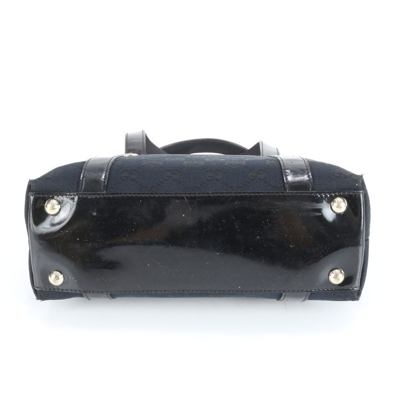 Gucci GG Canvas Abby 141471 Leather Shoulder Bag Shoulder Tote Hand Black