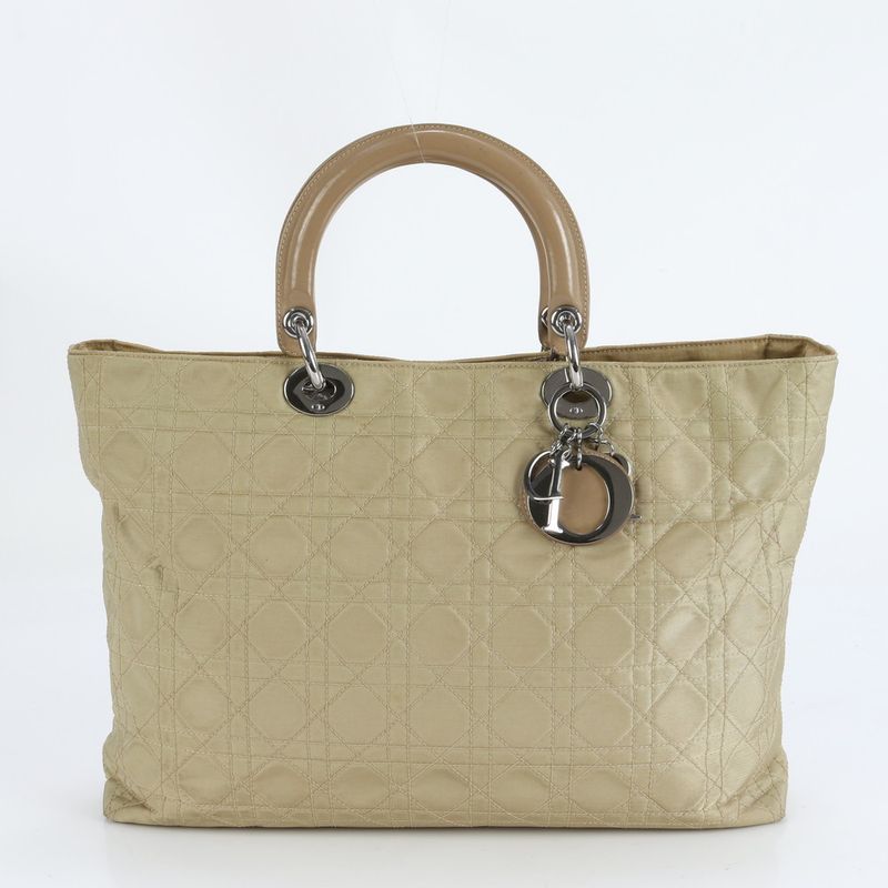 Christian Dior Canage Lady Dior Yellow Nylon Tote Bag Hand A4 Ladies ECM Cx43-5