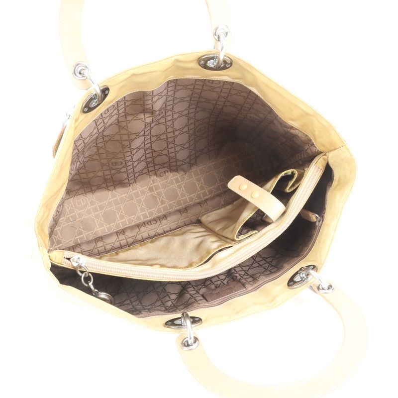 Christian Dior Canage Lady Dior Yellow Nylon Tote Bag Hand A4 Ladies ECM Cx43-5
