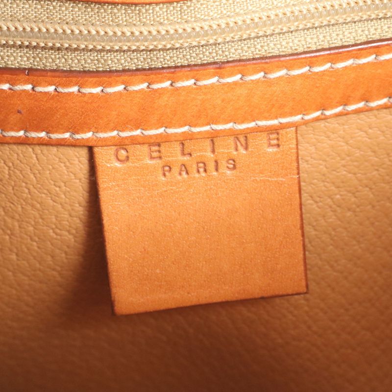 Vintage Celine Macadam Triomphe Leather Shoulder Bag Shoulder Tote Hand Women's