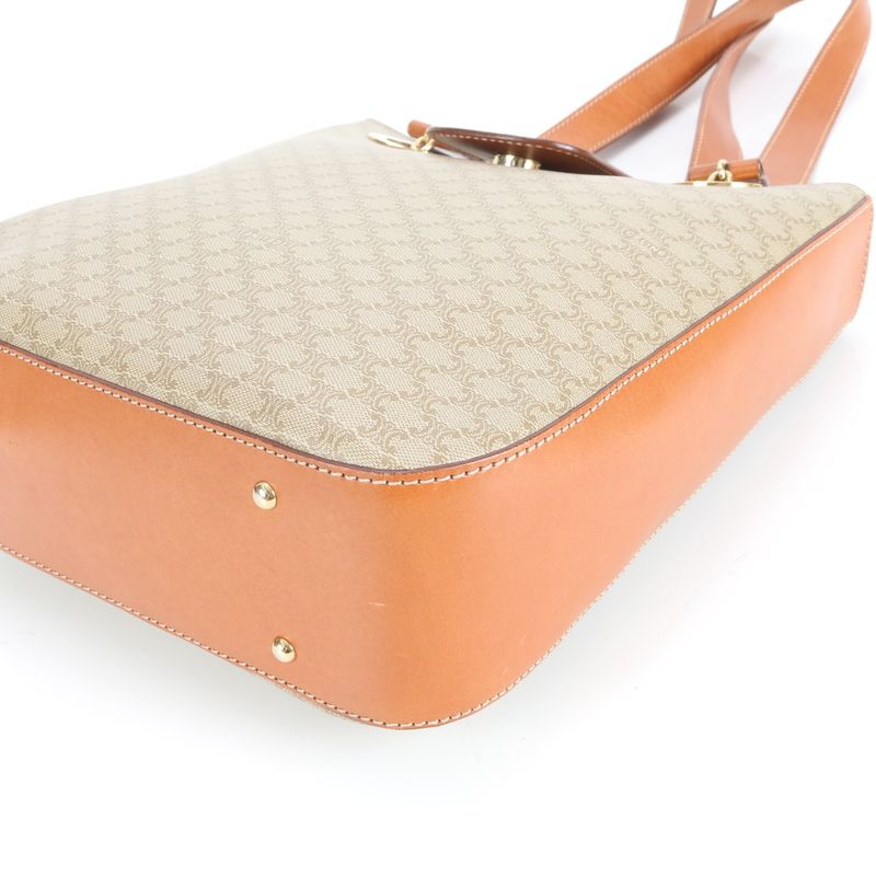 Vintage Celine Macadam Triomphe Leather Shoulder Bag Shoulder Tote Hand Women's