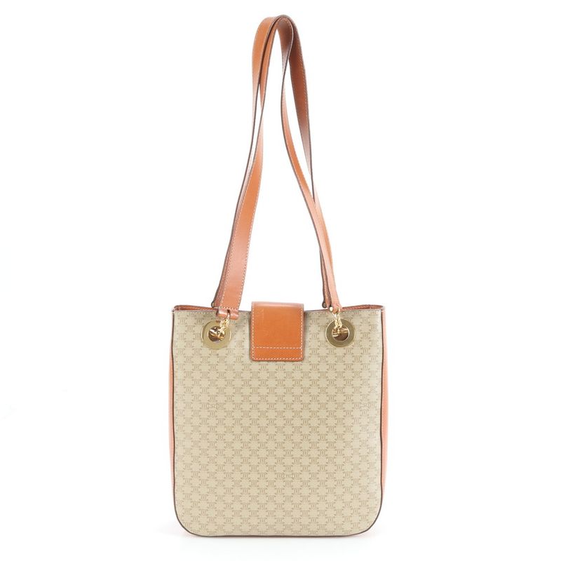 Vintage Celine Macadam Triomphe Leather Shoulder Bag Shoulder Tote Hand Women's