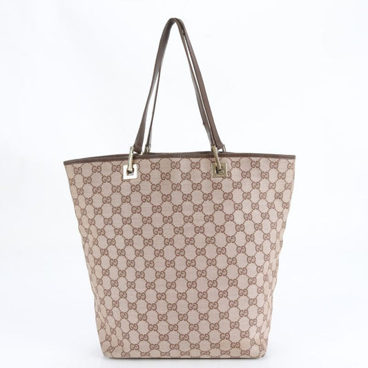 Gucci GG Canvas 002-1098 Leather Tote Bag Shoulder Hand Brown Women ECM Cy1-6