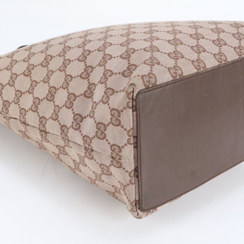 Gucci GG Canvas 002-1098 Leather Tote Bag Shoulder Hand Brown Women ECM Cy1-6