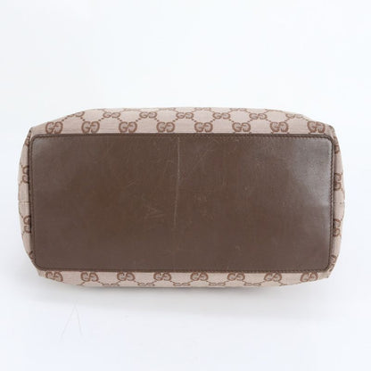 Gucci GG Canvas 002-1098 Leather Tote Bag Shoulder Hand Brown Women ECM Cy1-6