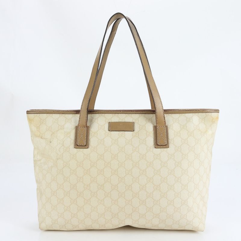 Gucci GG Supreme 211137 Leather Tote Bag Shoulder Hand A4 Commuter Women ECM