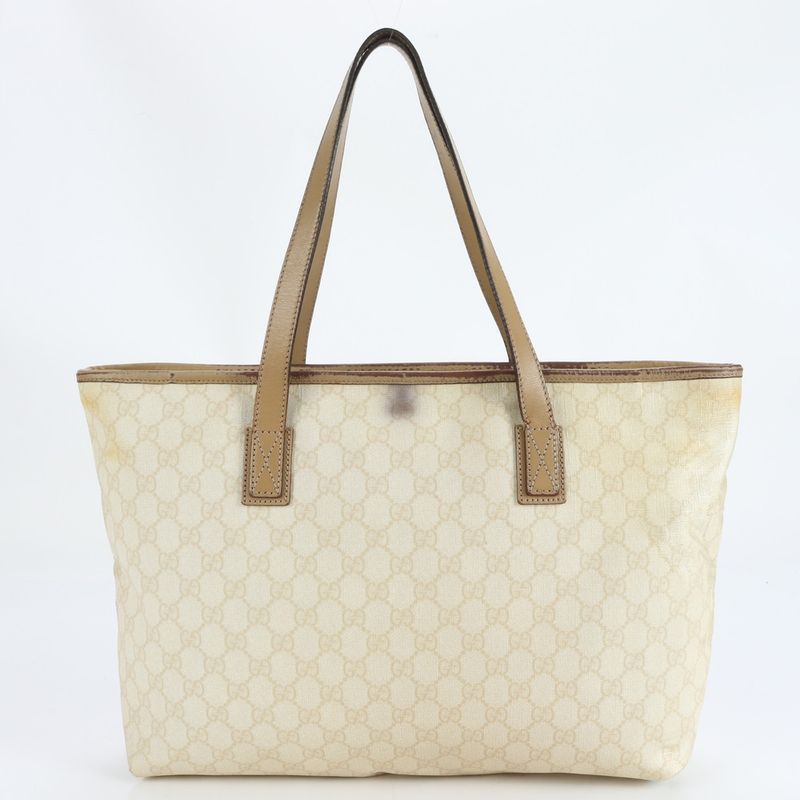 Gucci GG Supreme 211137 Leather Tote Bag Shoulder Hand A4 Commuter Women ECM
