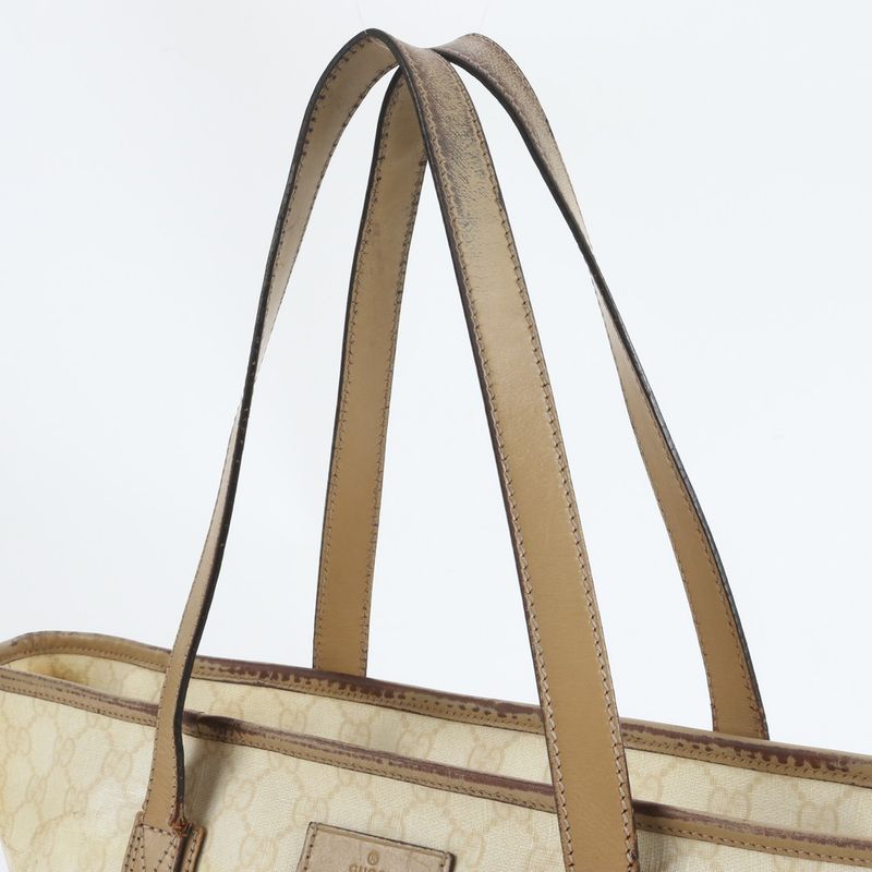 Gucci GG Supreme 211137 Leather Tote Bag Shoulder Hand A4 Commuter Women ECM